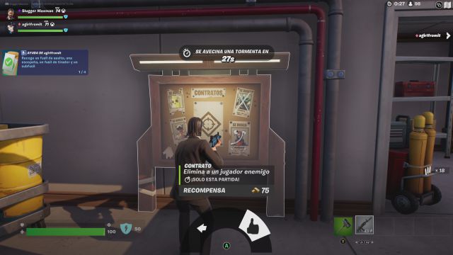 fortnite capitulo 3 temporada 2 desafios misiones semana 4 desafio mision acepta un contrato en un tablon de contratos en un plazo de 30 segundos tras aterrizar