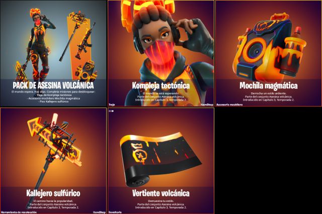 gratis fortnite skin kompleja paquete tectónico desafíos misiones volcánico asesino pc tienda de juegos épicos