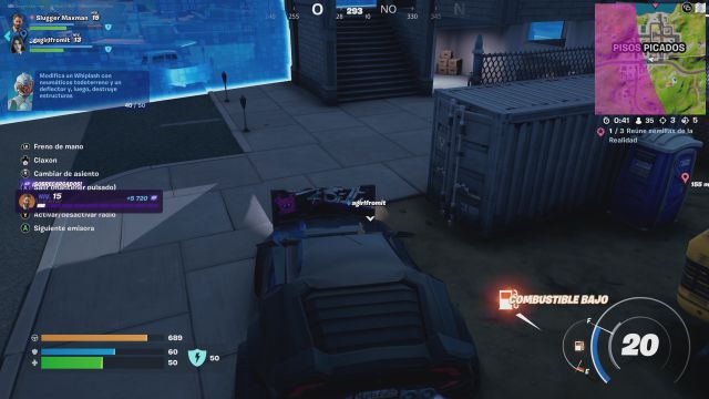 fortnite temporada 3 guia desafios misiones semana 1 desafio mision modifica un whiplash con neumaticos todoterreno y un deflector y luego destruye estructuras