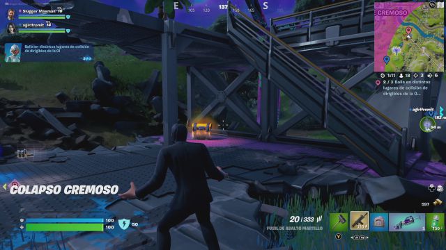 fortnite temporada 3 guia desafios misiones semana 1 desafio mision baila en distintos lugares de colision de dirigibles de la oi