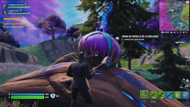 fortnite temporada 3 desafios misiones semana 2 desafio mision arranca las malas hierbas de los retoños de la realidad