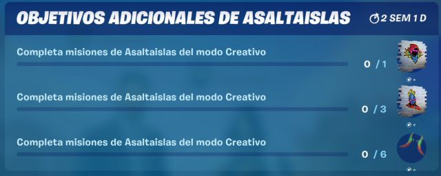 fortnite temporada 3 evento creativo asaltaislas desafios misiones recompensas