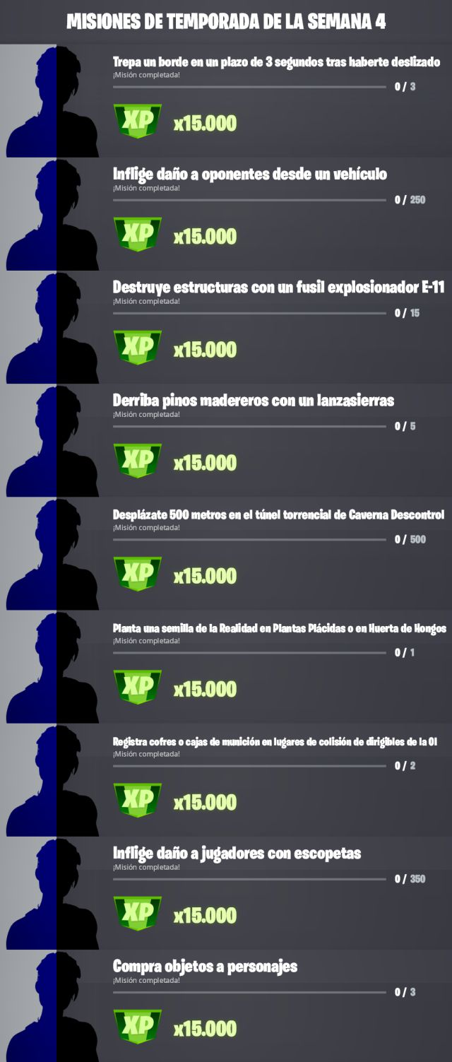 fortnite temporada 3 desafios misiones filtradas semana 4