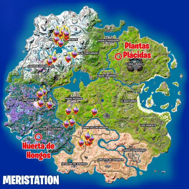 fortnite temporada 3 desafios misiones semana 4 desafio mision planta una semilla de la realidad en plantas placidas o en huerta de hongos