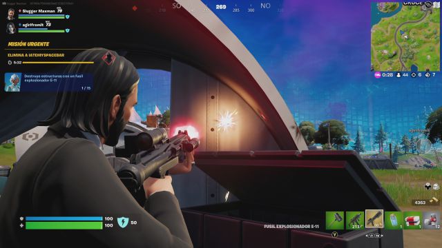fortnite temporada 3 desafios misiones semana 4 desafio mision destruye estructuras con un fusil explosionador e-11