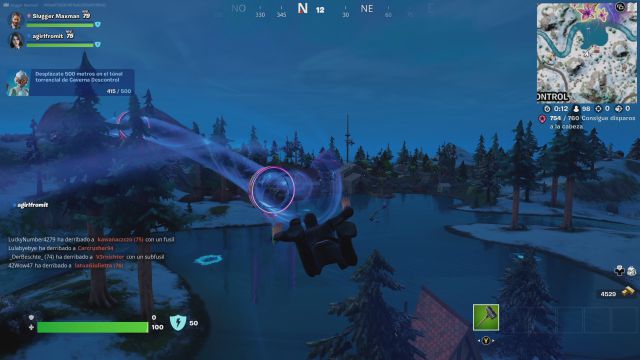 fortnite temporada 3 desafios misiones semana 4 desafio mision desplazate 500 metros en el tunel torrencial de caverna descontrol