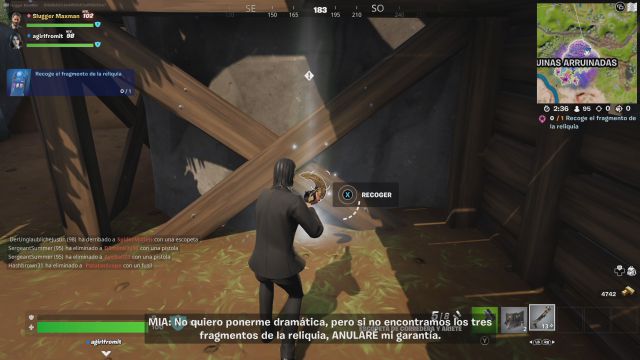 fortnite temporada 3 desafios misiones buena onda parte 5 desafio mision recoge el fragmento de la reliquia