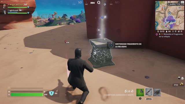 fortnite temporada 3 desafios misiones buena onda parte 5 desafio mision sintoniza el fragmento de la reliquia