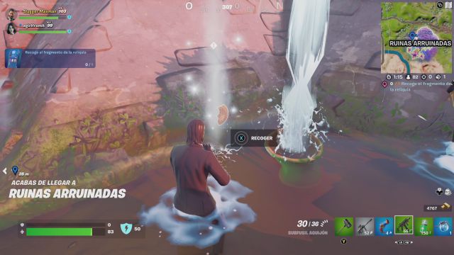 fortnite temporada 3 desafios misiones buena onda parte 5 desafio mision recoge el fragmento de la reliquia