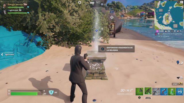 fortnite temporada 3 desafios misiones buena onda parte 5 desafio mision sintoniza el fragmento de la reliquia