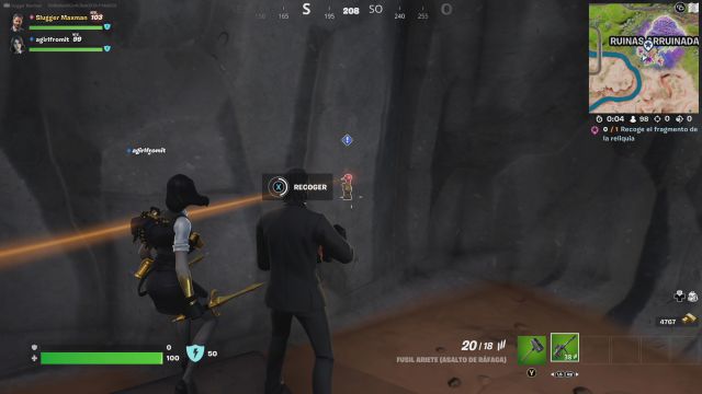 fortnite temporada 3 desafios misiones buena onda parte 5 desafio mision recoge el fragmento de la reliquia