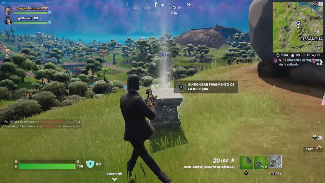 fortnite temporada 3 desafios misiones buena onda parte 5 desafio mision sintoniza el fragmento de la reliquia