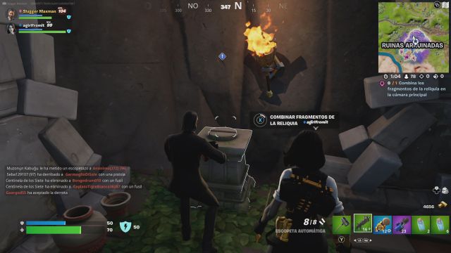 fortnite temporada 3 desafios misiones buena onda parte 5 desafio mision combina los fragmentos de la reliquia en la camara principal