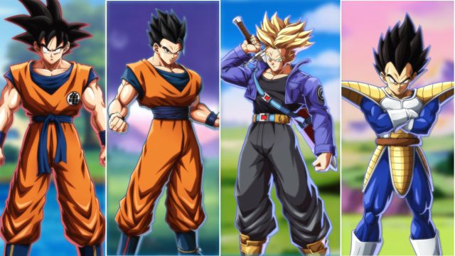 fortnite dragon ball skins goku vegeta gohan trunks