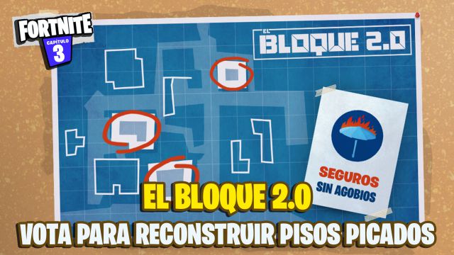 fortnite temporada 3 el bloque 2.0 reconstruye pisos picados como votar