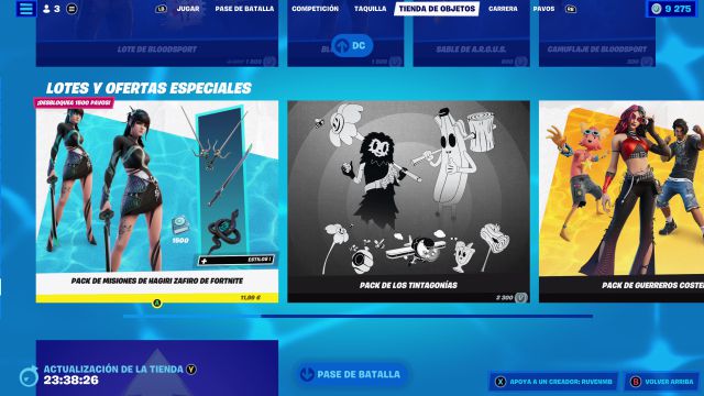 fortnite temporada 3 pack misiones hagiri zafiro skin charlotte cazadora