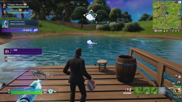 fortnite temporada 3 desafios misiones semana 8 desafio mision lanza un pez al agua