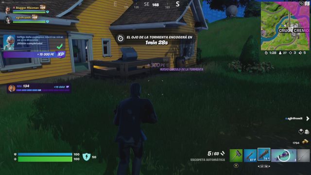 fortnite temporada 3 desafios misiones semana 8 desafio mision inflige daño explosivo mientras miras en otra direccion