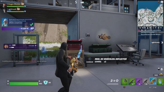 fortnite temporada 3 desafios misiones semana 8 desafio mision destruye 5 estructuras con un solo disparo de un lanzasierras