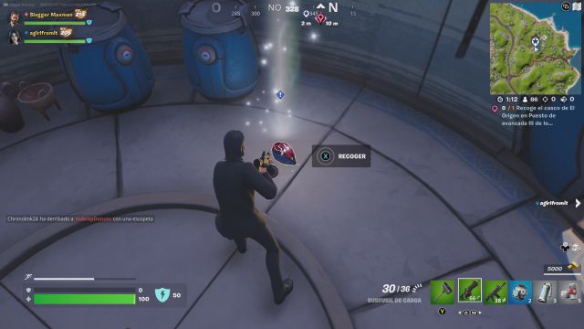 fortnite temporada 3 desafios misiones buena onda parte 8 desafio mision recoge el casco de el origen en puesto de avanzada iii de los siete
