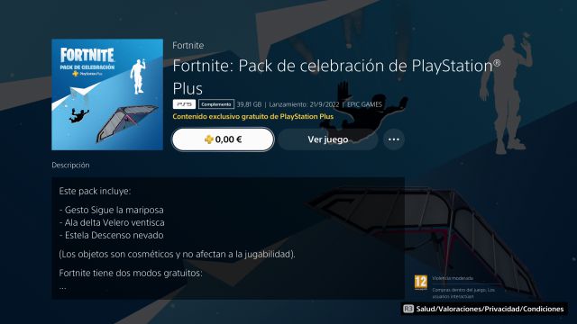 fortnite temporada 4 pack celebracion ps plus playstation septiembre 2022