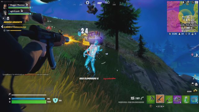 fortnite temporada 4 desafios misiones semana 1 desafio mision inflige daño a jugadores con la escopeta de accion de palanca o el subfusil con silenciador