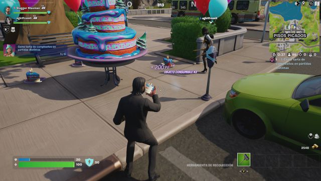 fortnite quinto cumpleaños 5 aniversario tartas pasteles ubicaciones
