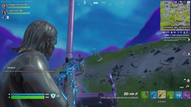 fortnite temporada 4 desafios misiones semana 2 desafio mision inflige daño a jugadores en un plazo de 5 segundos tras haber trepado