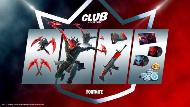 club de fortnite octubre 2022 nueva skin garra roja como conseguirla