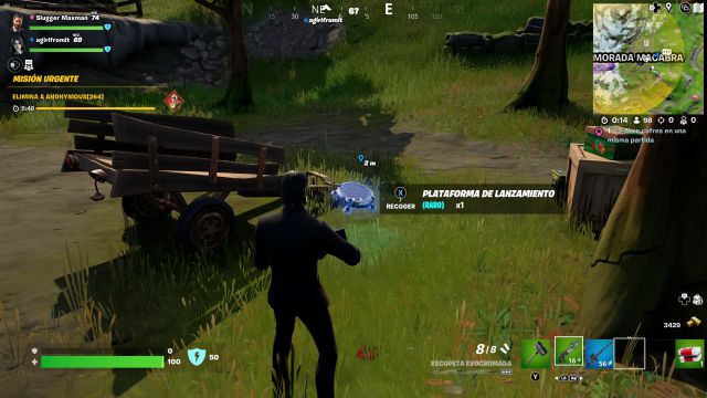 fortnite temporada 4 pistola de pringue explosivo plataforma de lanzamiento arrojadiza