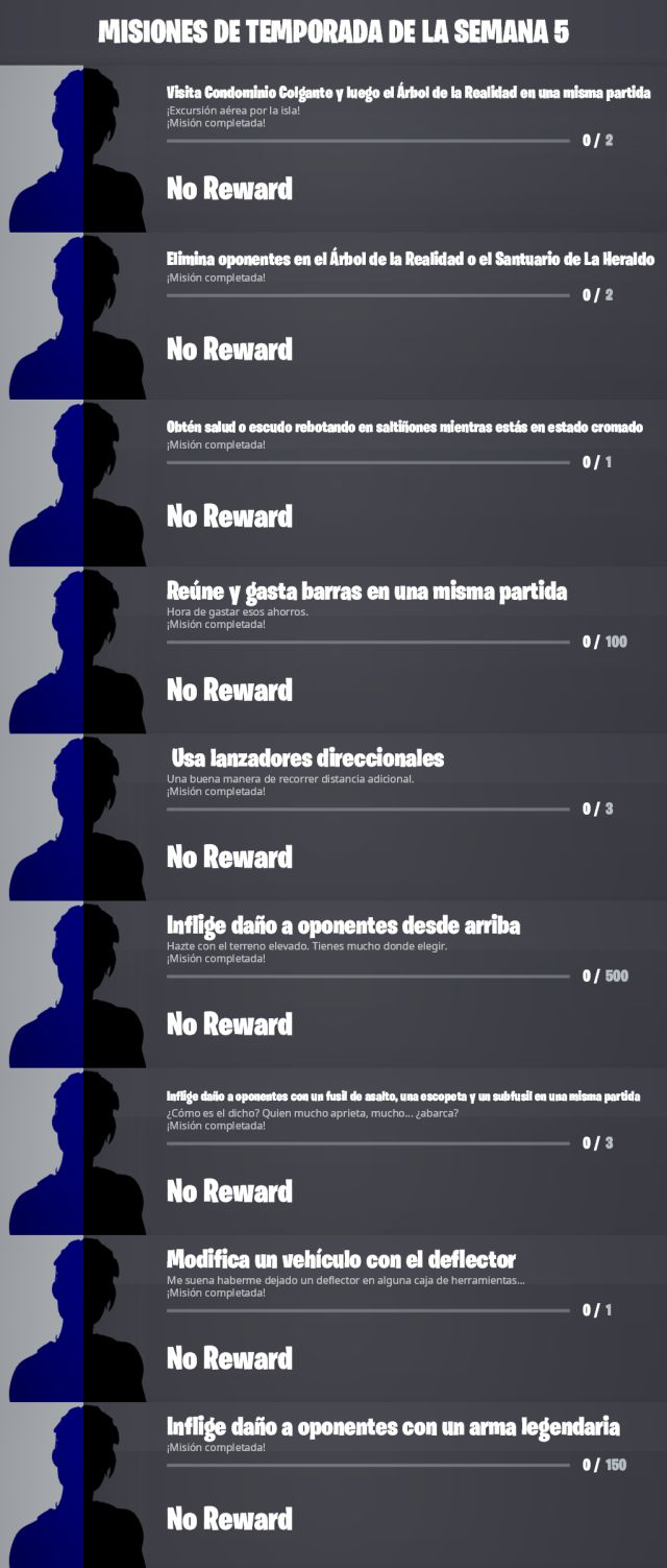 fortnite temporada 4 desafios misiones filtradas semana 5