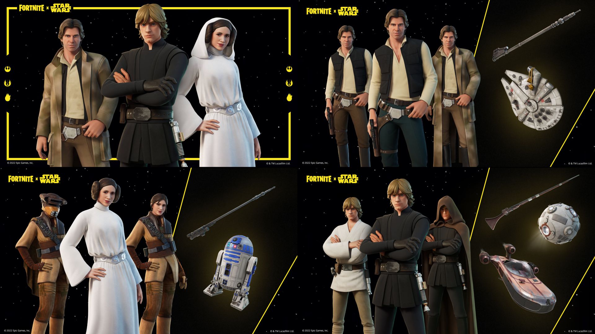 cristiandad Convertir Consentimiento Fortnite x Star Wars: Luke Skywalker, Han Solo y la Princesa Leia llegan  como nuevas skins - MeriStation