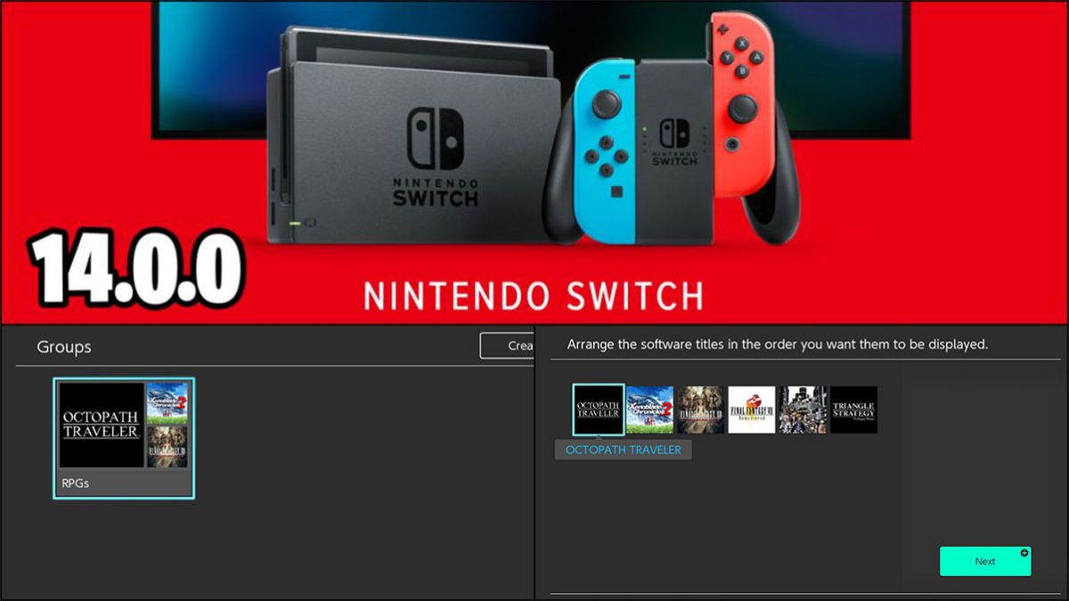 Nintendo Switch updates to version 14.0.0: folders and more new features arrive