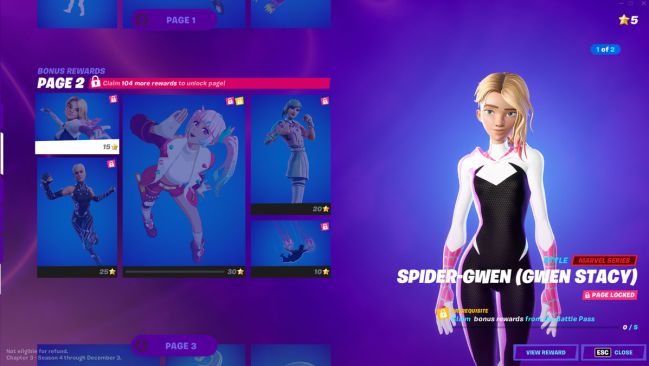 gwen stacy fortnite account