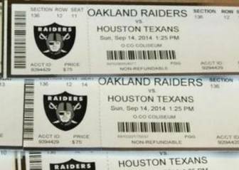 Precios de reventa para Raiders vs Texans, pocas veces visto