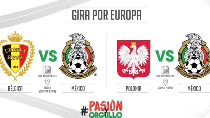 México vs Bélgica y Polonia
