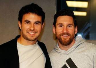 'Checo' Pérez presume fotos con jugadores del Barcelona