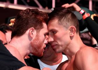 Así fue el careo entre Canelo y Golovkin en el pesaje