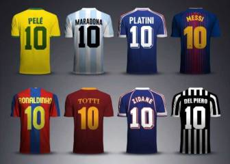 Legendarios futbolistas con el dorsal 10