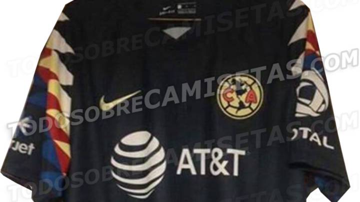 Aspecto de la camiseta negra del América para la temporada 2019-20.