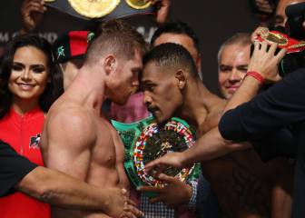 Jacobs prendió la mecha: dio un cabezazo a Canelo Álvarez