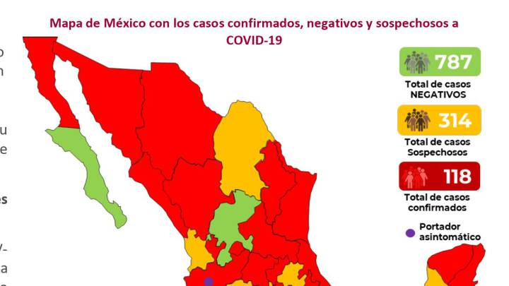 Casos de coronavirus por estado en México