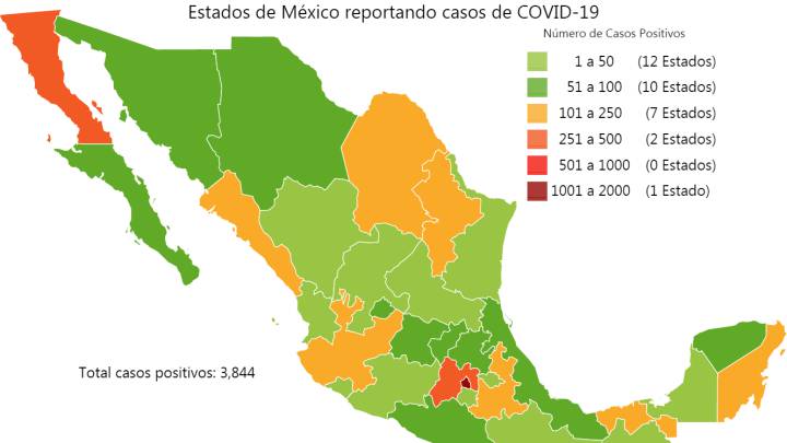 Mapa y casos de coronavirus en México por estados hoy 10 de abril