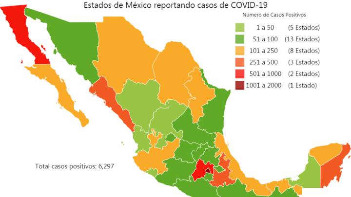 mapa nacional Mapa y casos de coronavirus en México por estados hoy 17 de abril 