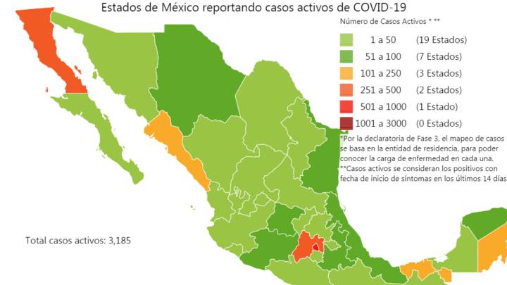 Mapa y casos de coronavirus en México por estados hoy 22 de abril