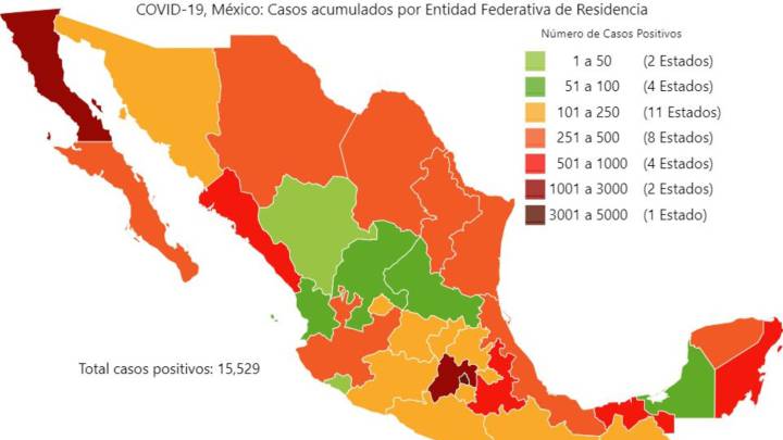 Mapa y casos de coronavirus en México por estados hoy 27 ...