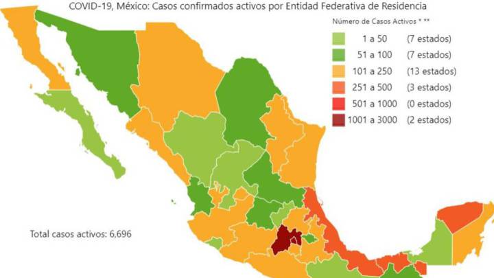 Mapa y casos de coronavirus en México por estados hoy 6 de mayo