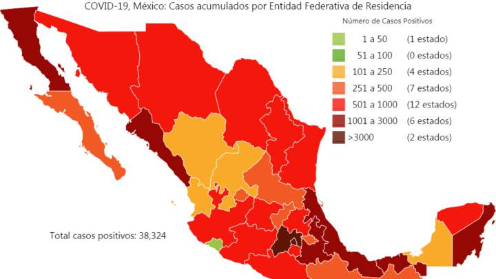Map and cases of coronavirus in Mexico by states today May 13