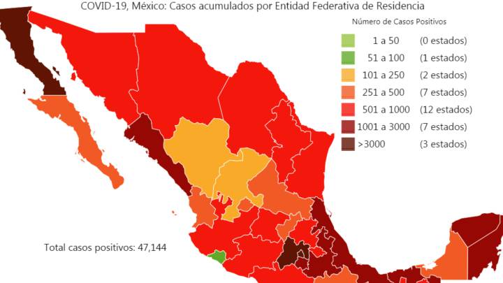 Mapa y casos de coronavirus en México por estados hoy 17 de mayo