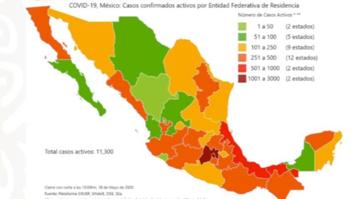 Mapa y casos de coronavirus en México por estados hoy 19 de mayo